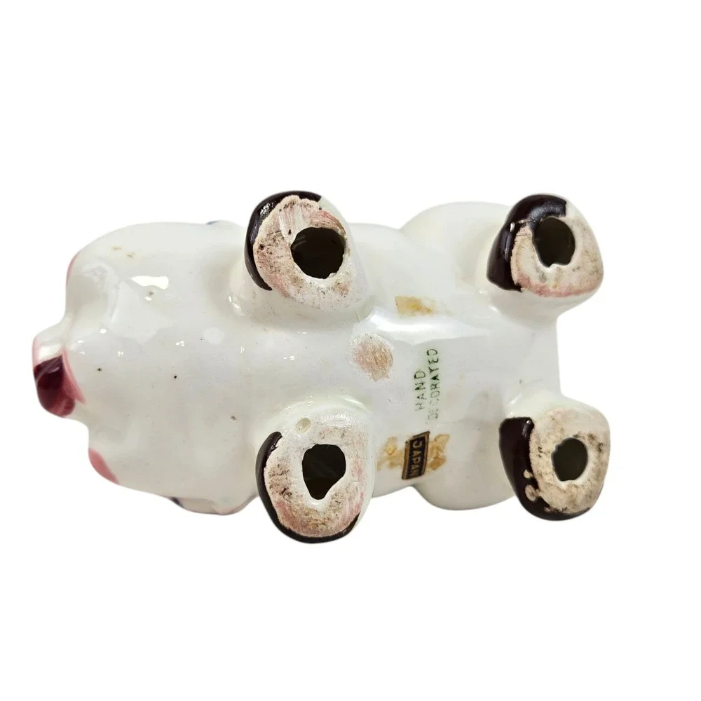 Vintage 1950s Miniature Hand Painted Ceramic Piggy Bank Japanese 4x3x2